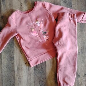 Pink Toddler Sweatshirt and Pants Set